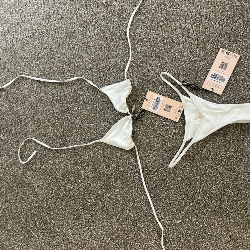 Oh Polly White Bikini Top with Gold Accents